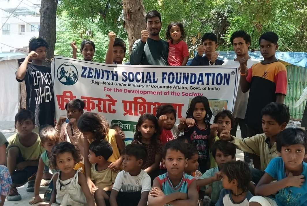 Group self-defence session with community children