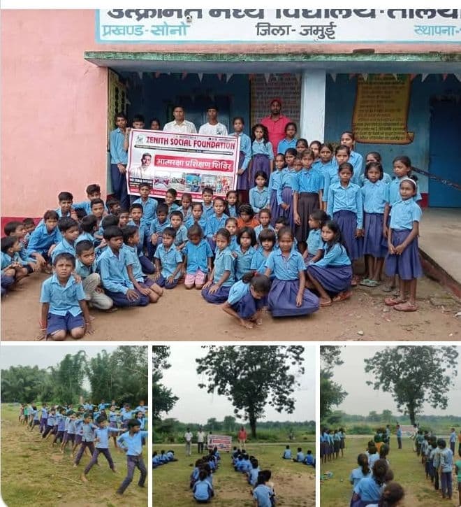 Self-defence training camp collage at a rural school